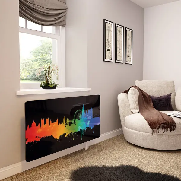 Glass Radiator Cover in London Fusion on Black - Extra Small