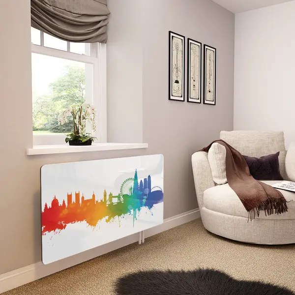 Glass Radiator Cover in London Fusion on White - Extra Small