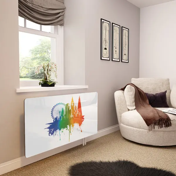 Glass Radiator Cover in 'Pride' London on White - Extra Small