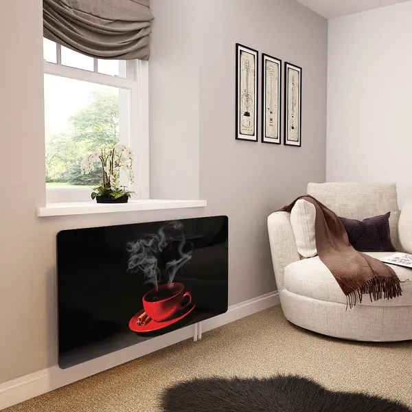 Glass Radiator Cover in Red Coffee Cup - Extra Small