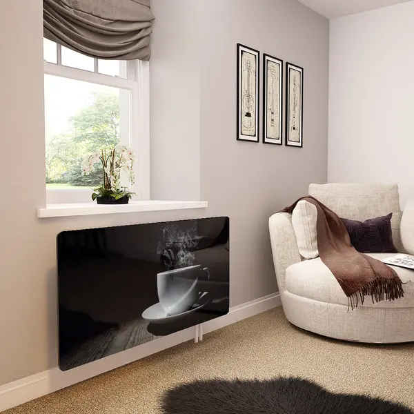 Glass Radiator Cover in White Coffee Cup - Extra Small