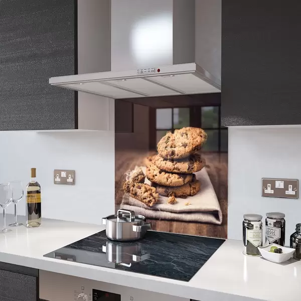 Chocolate Chip Cookie - Kitchen Glass Splashback - 60cm Wide x 40cm High