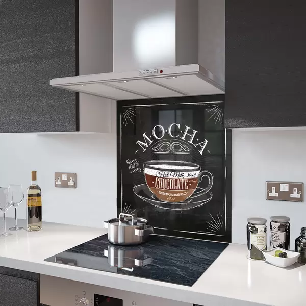 Mocha Coffee - Kitchen Glass Splashback - 40cm Wide x 60cm High