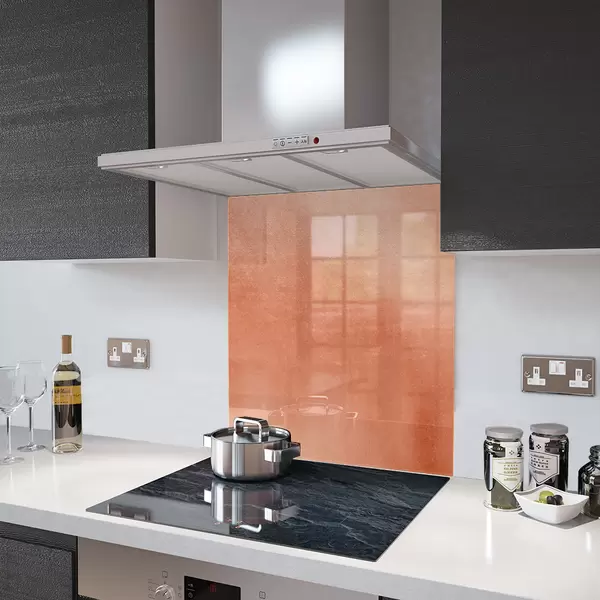 Glass Splashback With Fixing Holes in Rose Gold - 60cm Wide x 100cm High