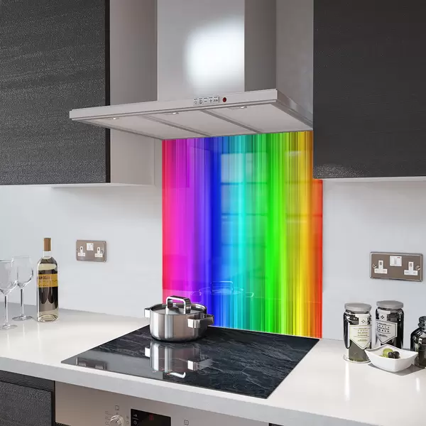 Glass Splashback With Fixing Holes in Spectrum - 60cm Wide x 100cm High