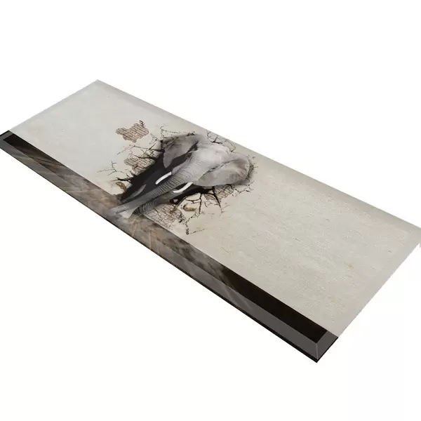Glass Table Runner in Elephant - 80cm Wide x 30cm High