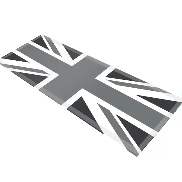 Glass Table Runner in Grey Union Jack - 80cm Wide x 30cm High