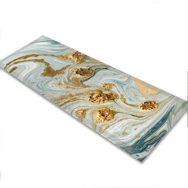 Glass Table Runner in Liquid Jade - 80cm Wide x 30cm High