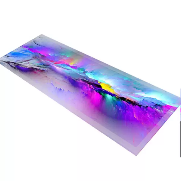 Glass Table Runner in Rainbow Rain Mountain - 80cm Wide x 30cm High