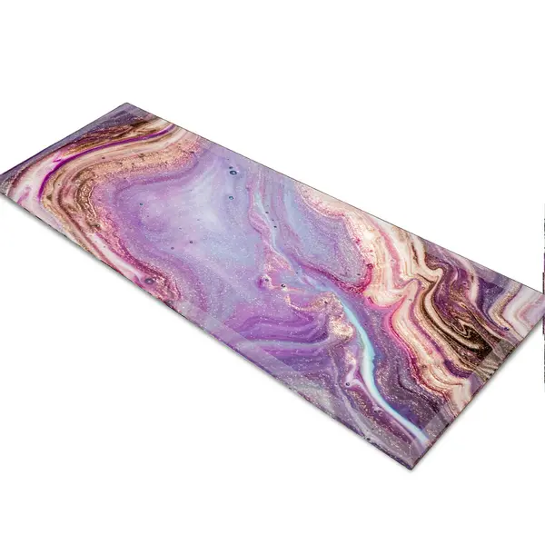 Glass Table Runner in Liquid Amethyst - 80cm Wide x 30cm High