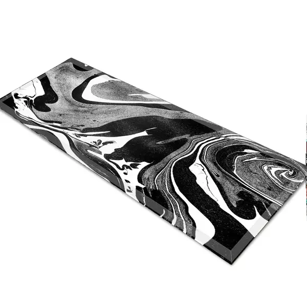 Glass Table Runner in Liquid Onyx - 80cm Wide x 30cm High