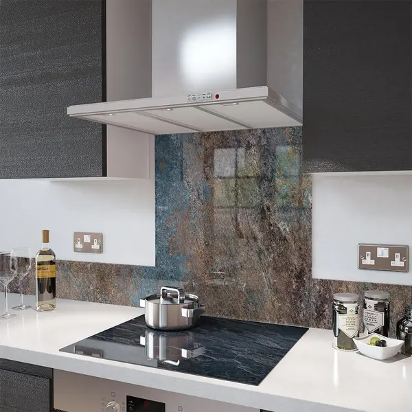 Digital Print Glass Upstand Concrete 100cm x 14cm