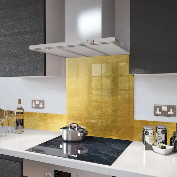 Digital Print Glass Upstand Gold Leaf 100cm x 14cm