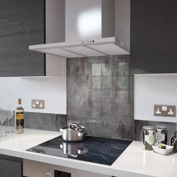 Digital Print Glass Upstand Polished Concrete 100cm x 14cm