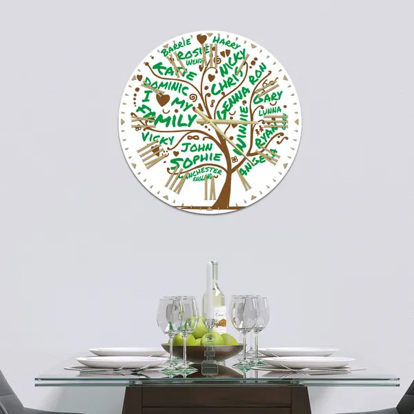 Glass Clock - Word Collage