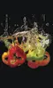 Glass Splashback With Fixing Holes in Peppers In Water - 60cm Wide x 100cm High