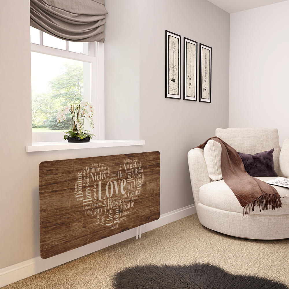Next Day Delivery | Word Collage Glass Radiator Cover | From £24.99