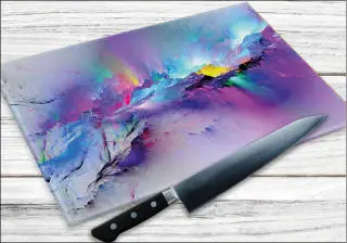 A Rainbow Rain Mountain design Chopping Board