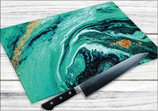 An Liquid Emerald design chopping board