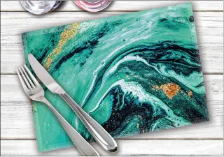 A Liquid Emerald design set of place mats