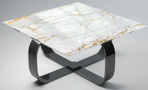 Square Glass Table Top in Azurite