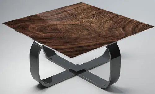 Square Glass Table Top in Black Walnut