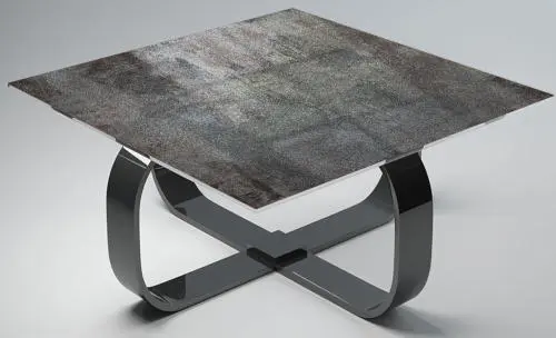 Square Glass Table Top in Polished Concrete