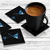 Illustration of 4 x Acrylic Coaster in Blue Gin