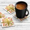 Illustration of 4 x Acrylic Coaster in Copper N Gold Painted Union Jack