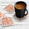 Illustration of 4 x Acrylic Coaster in Copper Painted Union Jack