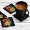 Illustration of 4 x Acrylic Coaster in Peppers In Water
