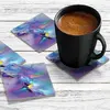Illustration of 4 x Acrylic Coaster in Rainbow Rain Mountain