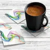 Illustration of 4 x Acrylic Coaster in Rainbow Wave