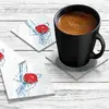 Illustration of 4 x Acrylic Coaster in Red Apple Splash