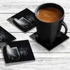 Illustration of 4 x Acrylic Coaster in White Coffee Cup