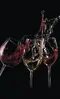 Glass Splashback With Fixing Holes in 3 Glasses Of Wine - 60cm Wide x 100cm High