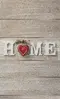 Glass Splashback With Fixing Holes in Home and Red Heart - 60cm Wide x 100cm High