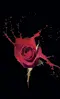 Glass Splashback With Fixing Holes in Paint Drip Rose - 60cm Wide x 100cm High