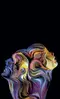 Glass Splashback With Fixing Holes in Rainbow Faces - 60cm Wide x 100cm High