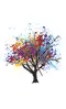 Glass Splashback With Fixing Holes in Tree Splash - 60cm Wide x 100cm High