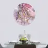 Illustration of Glass Clock With Frame in Liquid Pink Marble - 60cm Wide