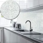 Sparkle Acrylic Splashback - Painted in High Gloss White - 5mm sample