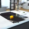 Illustration of Glass Hob Cover / Chopping Board in Black Coffee Cup - 30cm Wide x 52cm High