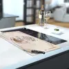 Illustration of Glass Hob Cover / Chopping Board in Cappuccino Coffee Retro - 30cm Wide x 52cm High