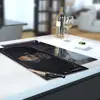 Illustration of Glass Hob Cover / Chopping Board in Espresso Coffee - 30cm Wide x 52cm High