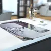 Illustration of Glass Hob Cover / Chopping Board in Ice Cubes - 30cm Wide x 52cm High