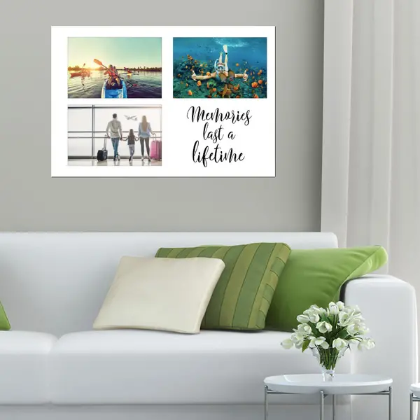 Photo Collage Glass Wall Art - 40cm Wide x 70cm High